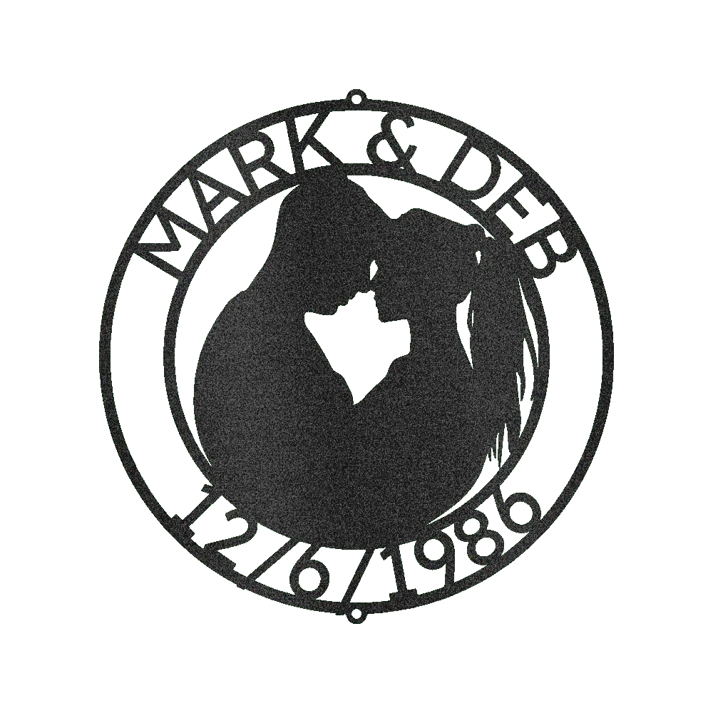 Couple Silhouette Personalized Gifts - Custom Metal Sign, Anniversary/Wedding Gift - GiFTiFY