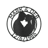 Couple Silhouette Personalized Gifts - Custom Metal Sign, Anniversary/Wedding Gift - GiFTiFY