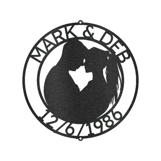 Couple Silhouette Personalized Gifts - Custom Metal Sign, Anniversary/Wedding Gift - GiFTiFY