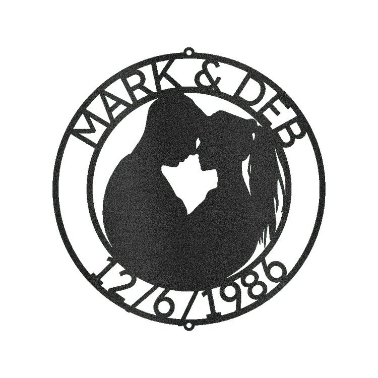 Couple Silhouette Personalized Gifts - Custom Metal Sign, Anniversary/Wedding Gift - GiFTiFY