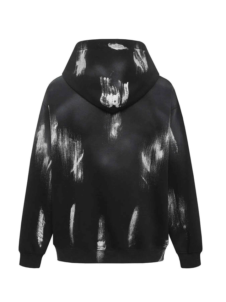 Men's Gothic Spider Web Graffiti Print Hoodie - GiFTiFY