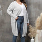 Plus Size Long Sleeve Pocketed Cardigan - GiFTiFY