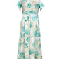 Plus Size Floral Print V-Neck Maxi Dress with Flutter Sleeves - GiFTiFY