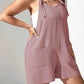Plus Size Knotted Strap Romper with Pockets - GiFTiFY