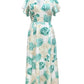 Plus Size Floral Print V-Neck Maxi Dress with Flutter Sleeves - GiFTiFY