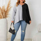 Honey Plus Size Contrast Notched Neck T-Shirt - GiFTiFY