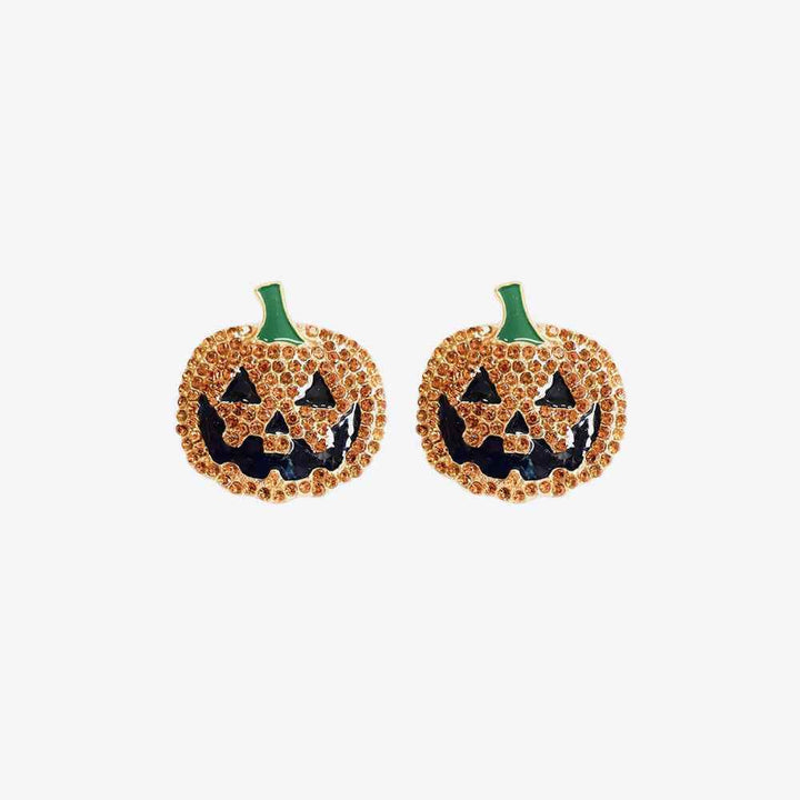 Demon Pumpkin Rhinestone Alloy Earrings - GiFTiFY