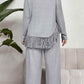 Honey Plus Size Tassel Hem Top and Pants Set - GiFTiFY