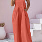 Plus Size Square Neck Wide Leg Overalls