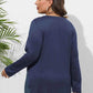 Plus Size Round Neck Long Sleeve Slit T-Shirt - GiFTiFY