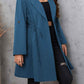 Honey Plus Size Lapel Collar Drawstring Roll-Tab Sleeve Trench Coat - GiFTiFY