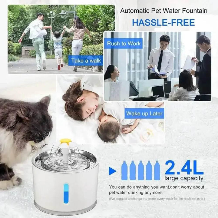 Daisy Nozzle Pet Cat Water Fountain Stainless Steel - GiFTiFY
