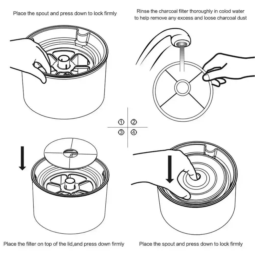 Daisy Nozzle Pet Cat Water Fountain Stainless Steel - GiFTiFY
