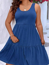 Plus Size Tiered Scoop Neck Tank Dress - GiFTiFY