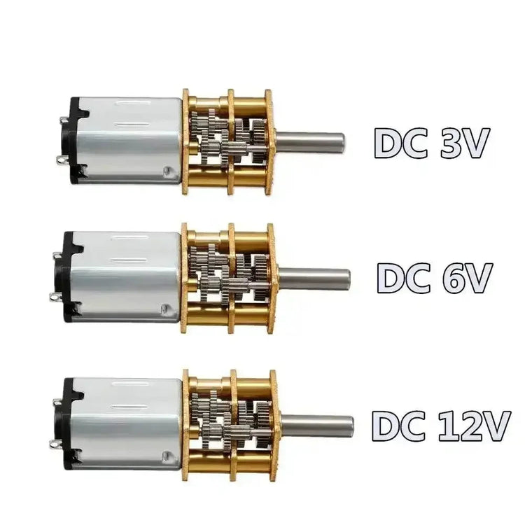 DC 3V/6V/12V N20 Mini Micro Metal Gear N20 Mini Motor with Gearwheel DC Motors 15/30/50/60/100/200/300/500/1000RPM - GiFTiFY