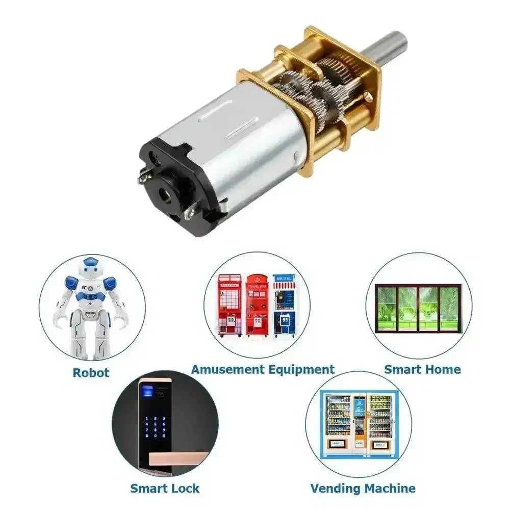 DC 3V/6V/12V N20 Mini Micro Metal Gear N20 Mini Motor with Gearwheel DC Motors 15/30/50/60/100/200/300/500/1000RPM - GiFTiFY