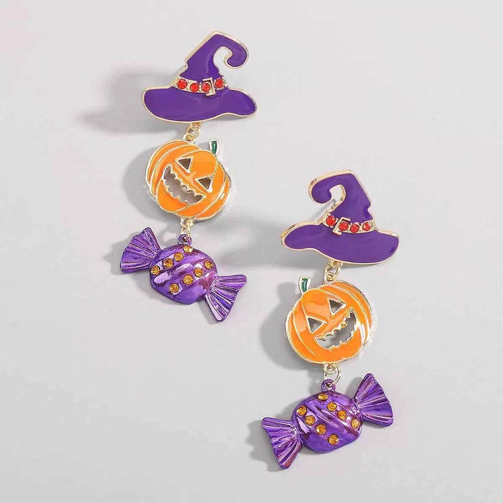 Halloween 18K Gold-Plated Alloy Pumpkin Earrings - GiFTiFY