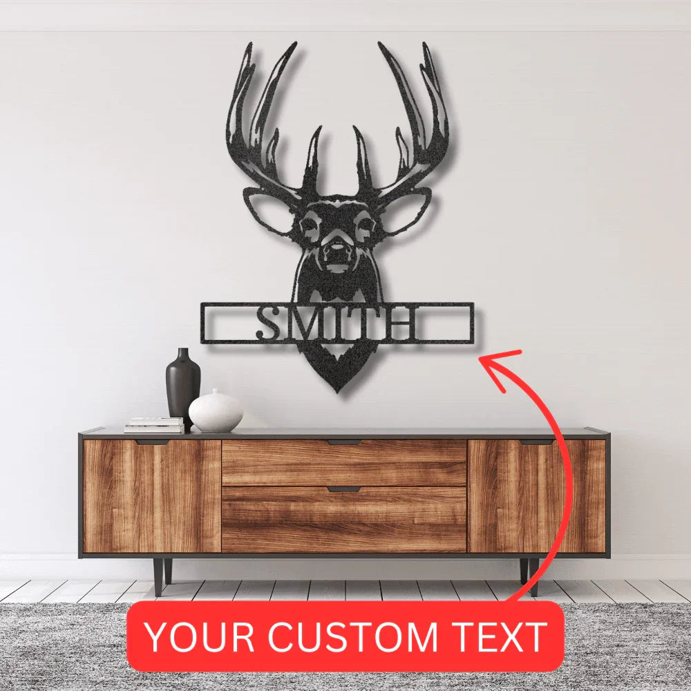 Buck Mount Deer Personalized Gifts - Custom Metal Sign - GiFTiFY