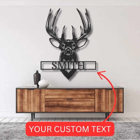 Buck Mount Deer Personalized Gifts - Custom Metal Sign - GiFTiFY