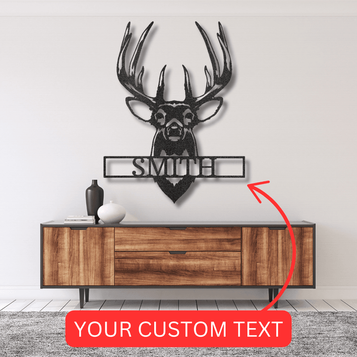 Buck Mount Deer Personalized Gifts - Custom Metal Sign - GiFTiFY