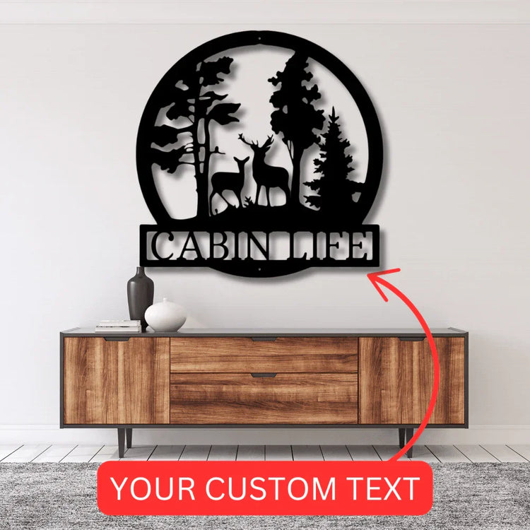 Deer Text Personalized Gifts - Custom Metal Sign, Anniversary/Wedding/Housewarming Gift - GiFTiFY