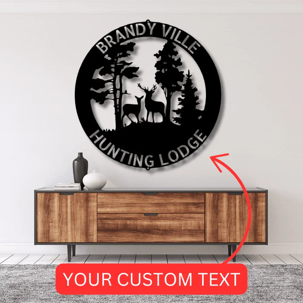 Deer Forest Text Personalized Gifts - Custom Metal Sign, Anniversary/Wedding/Housewarming Gift - GiFTiFY