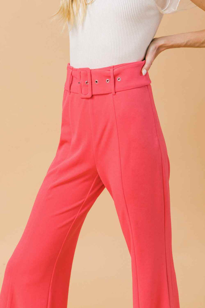 COUNTDOWN THE HOURS WOVEN FLARED PANTS - GiFTiFY