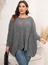 Plus Size Round Neck Batwing Sleeve Sweater - GiFTiFY