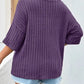 Plus Size V-Neck Ribbed Knit T-Shirt