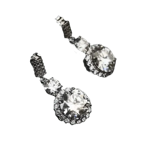 Diamond Drop Earrings Platinum Plated Drop - GiFiFY