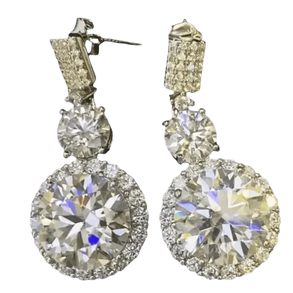 Diamond Drop Earrings Platinum Plated Drop - GiFTiFY