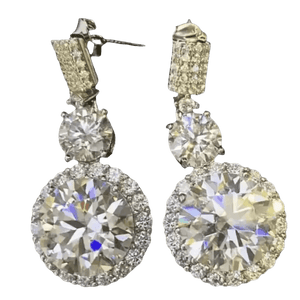 Diamond Drop Earrings Platinum Plated Drop - GiFTiFY