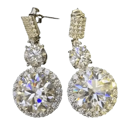 Diamond Drop Earrings Platinum Plated Drop - GiFiFY