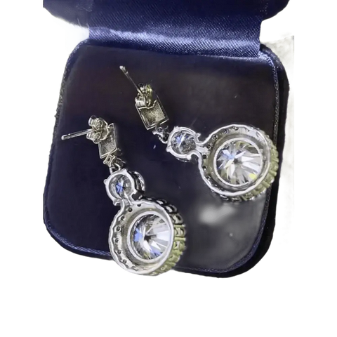 Diamond Drop Earrings Platinum Plated Drop - GiFiFY
