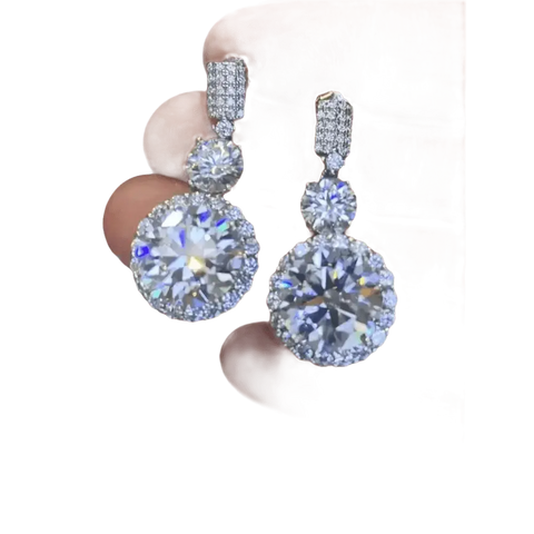 Diamond Drop Earrings Platinum Plated Drop - GiFiFY