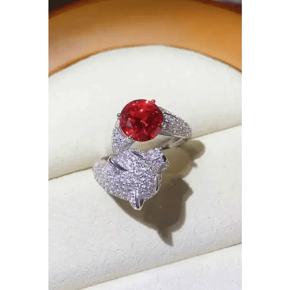 Diamond Gemstone Panther Adjustable Animal Ring - GiFTiFY
