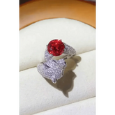 Diamond Gemstone Panther Adjustable Animal Ring - GiFTiFY