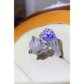 Diamond Gemstone Panther Adjustable Animal Ring - GiFTiFY