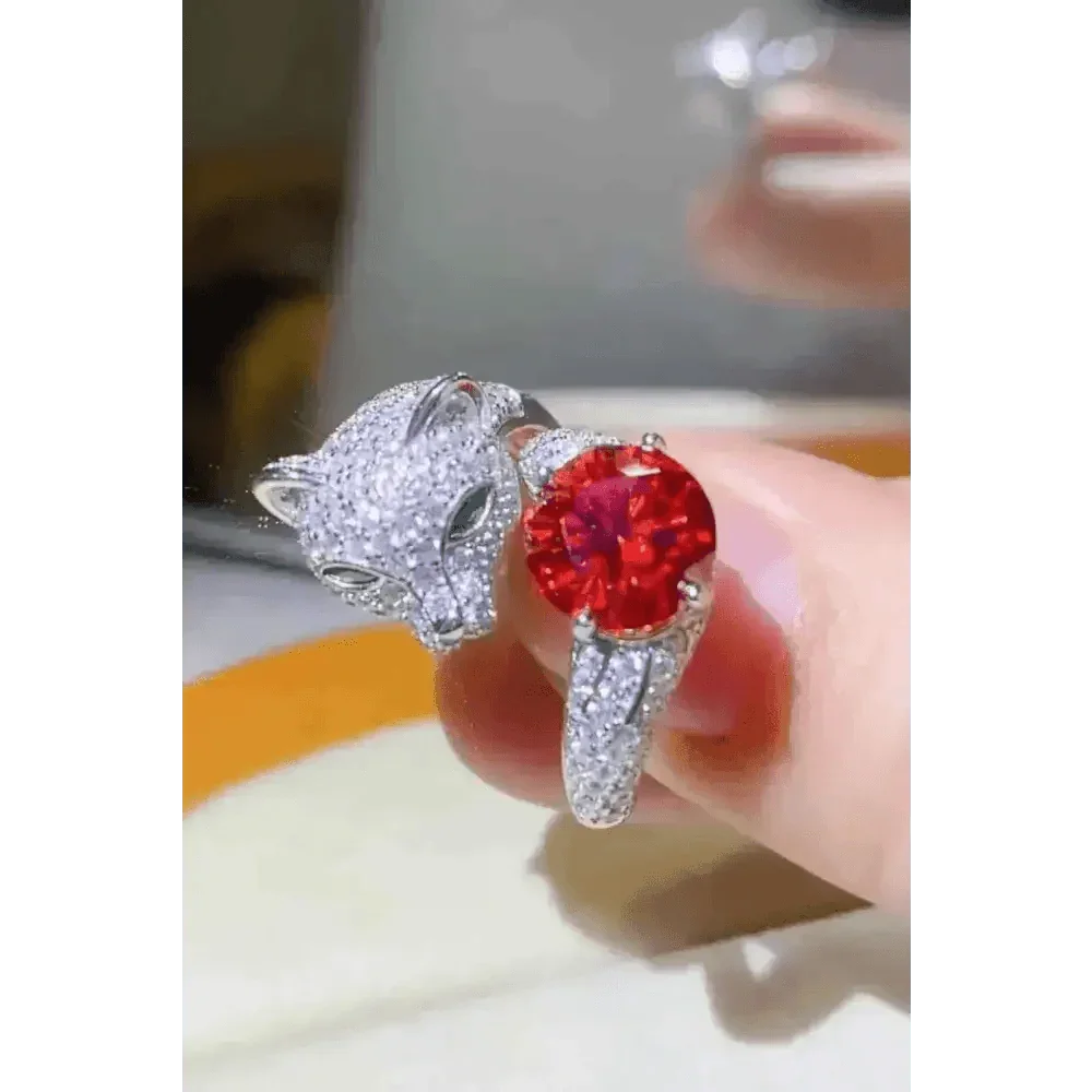 Diamond Gemstone Panther Adjustable Animal Ring - GiFTiFY