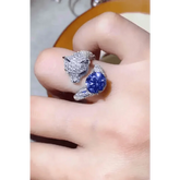 Diamond Panther Purple Gemstone Animal Bypass Ring - GiFTiFY