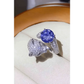 Diamond Panther Purple Gemstone Animal Bypass Ring - GiFTiFY