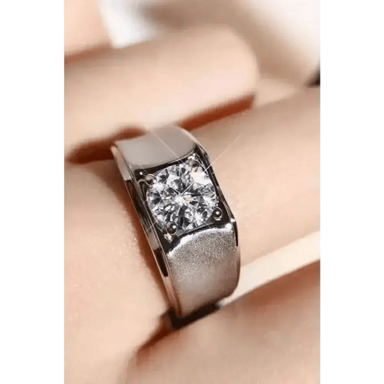 Diamond Silver Wide Band Ring - GiFTiFY