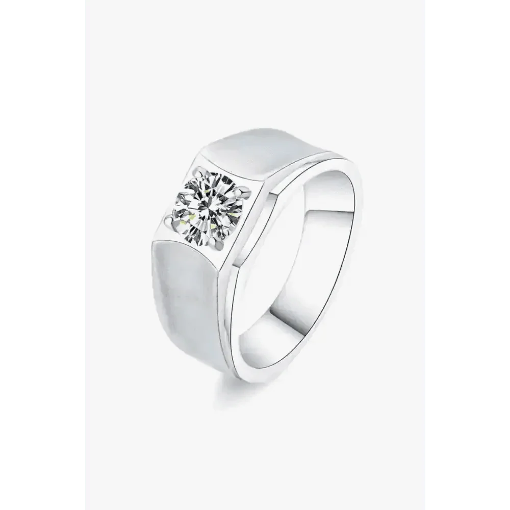 Diamond Silver Wide Band Ring - GiFTiFY