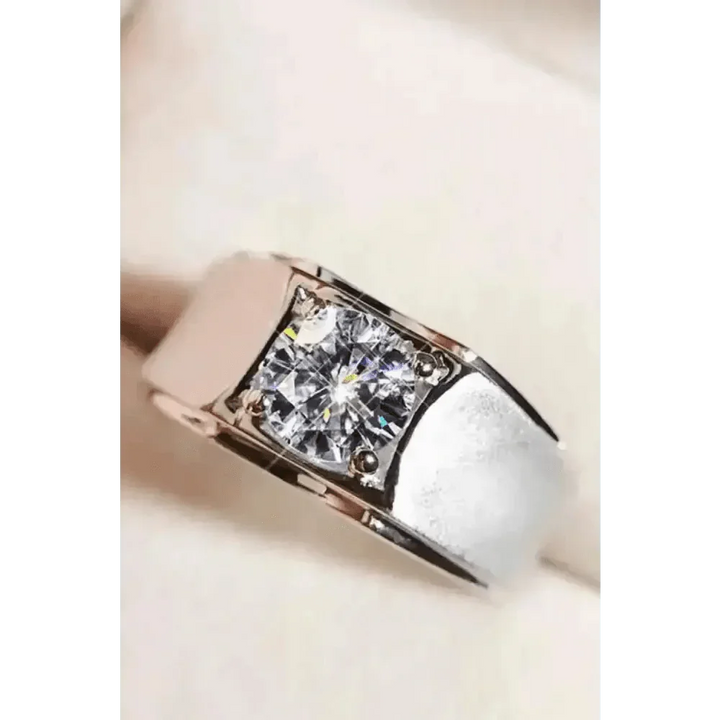Diamond Silver Wide Band Ring - GiFTiFY