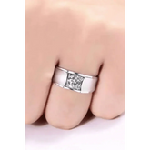 Diamond Silver Wide Band Ring - GiFTiFY