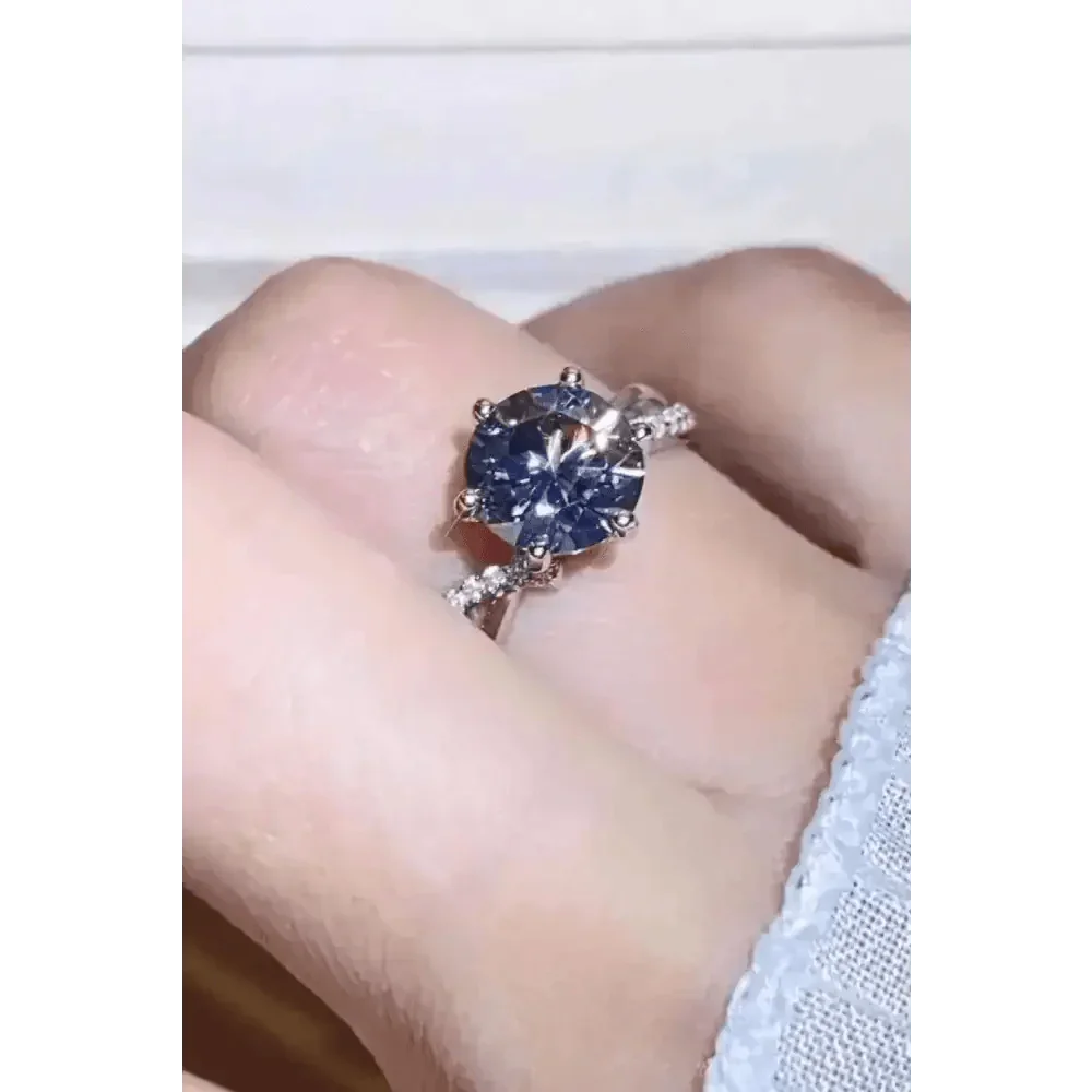 Diamond Twisted Band Ring Turn Heads 2 Carat Moissanite Ring Jewlery by Trendsi