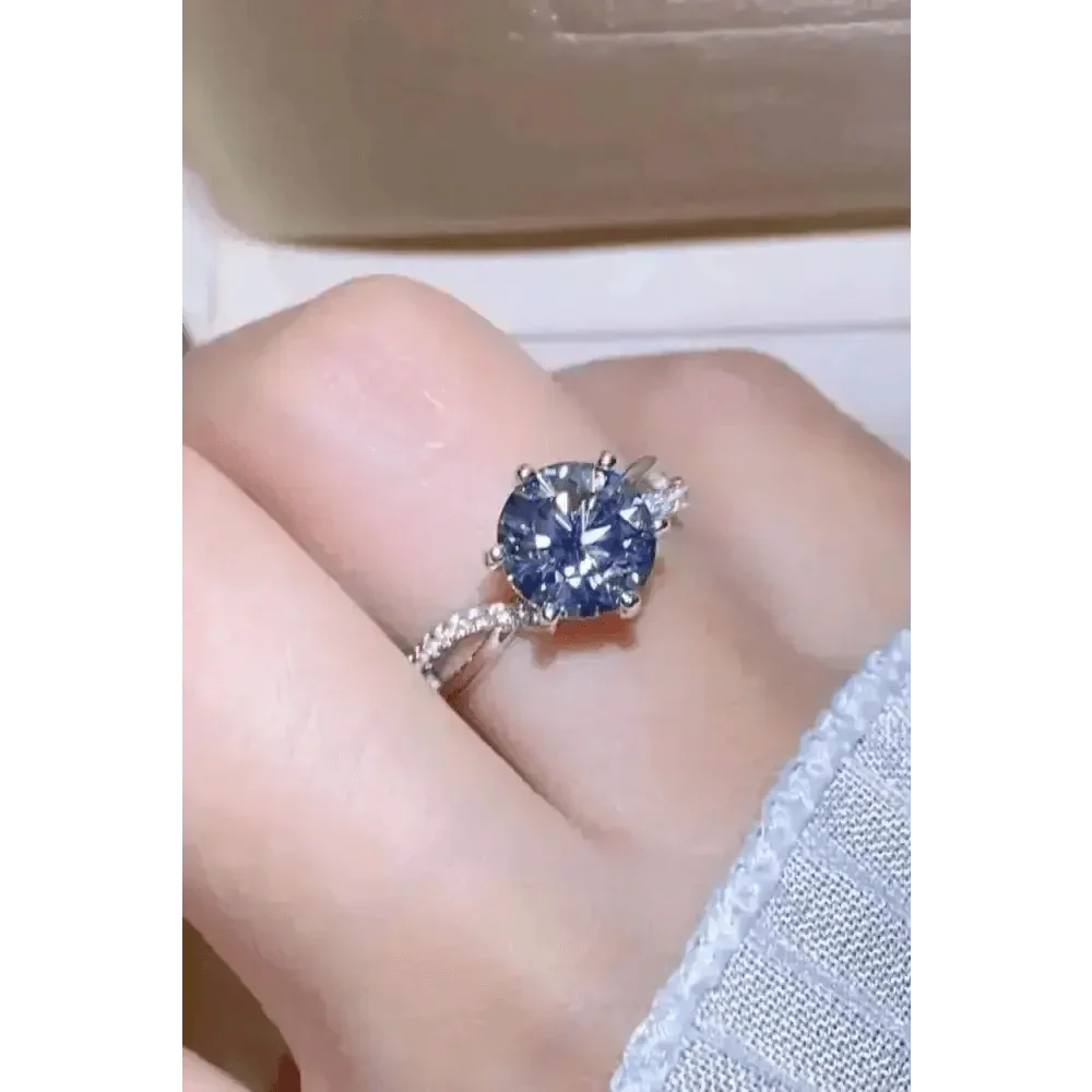 Diamond Twisted Band Ring Turn Heads 2 Carat Moissanite Ring Jewlery by Trendsi