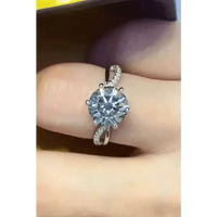 Diamond Twisted Band Ring Turn Heads 2 Carat Moissanite Ring