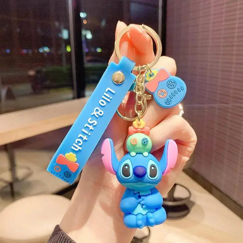 Disney Cartoon Anime Lilo and Stitch Pendant Keychains Holder Car Key Chain Key Ring Mobile Phone Bag Hanging Jewelry Gifts - GiFTiFY