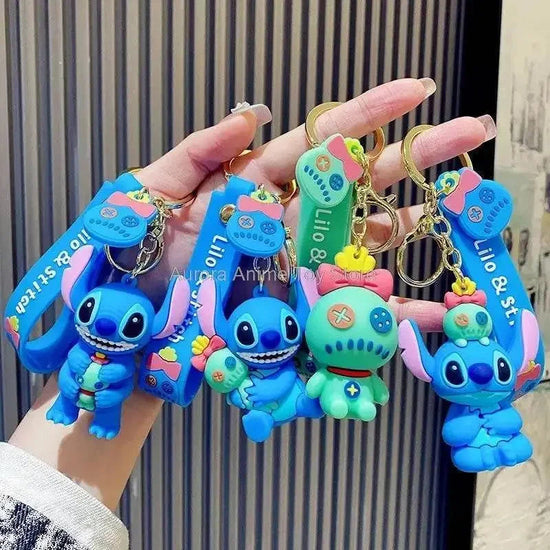 Disney Cartoon Anime Lilo and Stitch Pendant Keychains Holder Car Key Chain Key Ring Mobile Phone Bag Hanging Jewelry Gifts - GiFTiFY